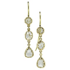 Vintage Rose Cut Diamond Drop Earrings