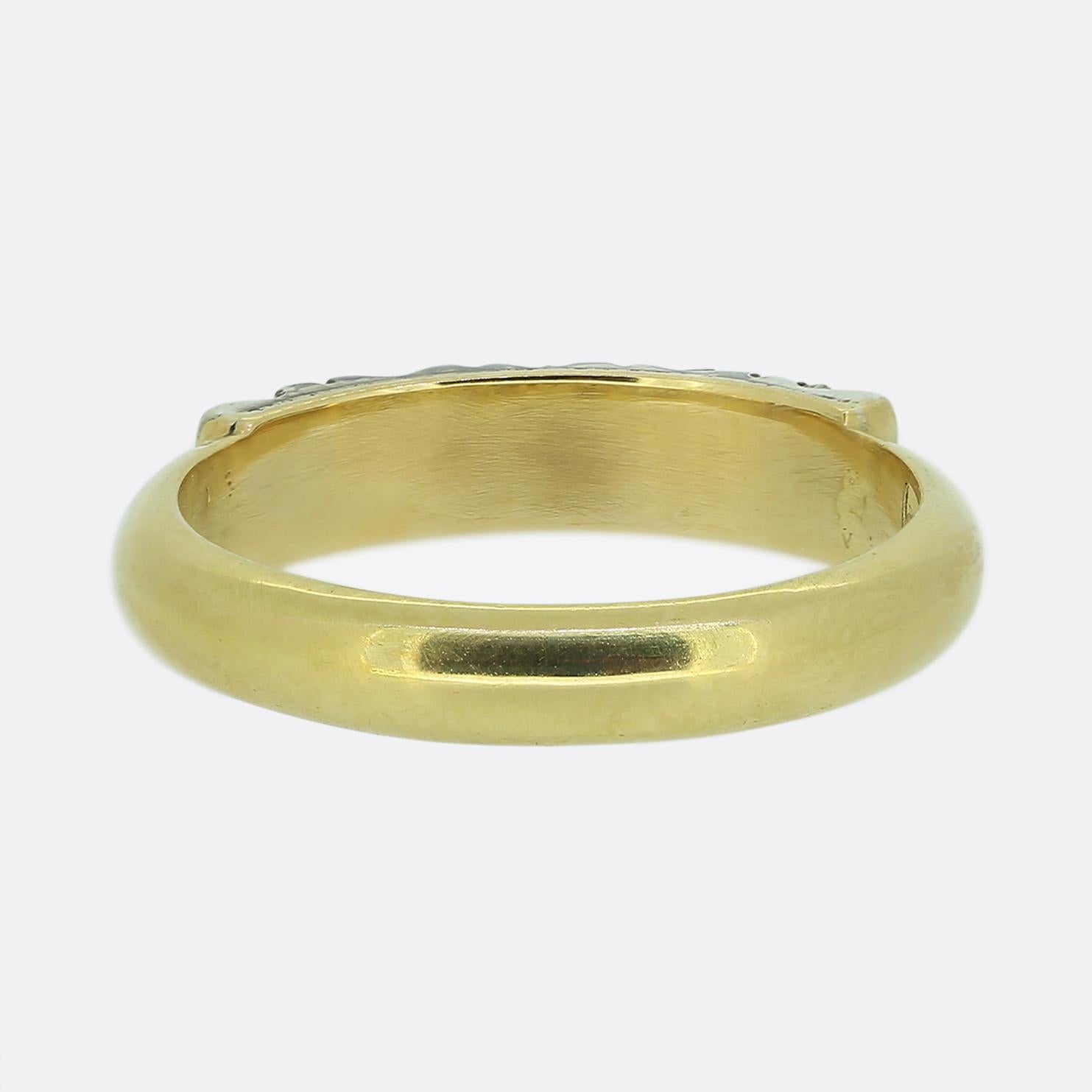 Women's or Men's Vintage Rose Cut Diamond Five-Stone Ring For Sale
