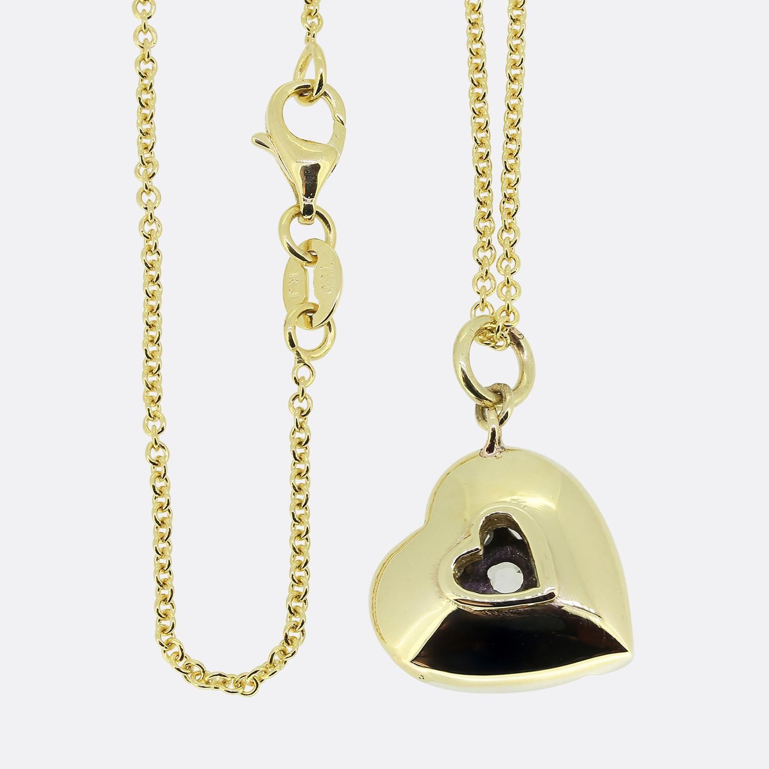 Women's or Men's Vintage Rose Cut Diamond Love Heart Pendant Necklace