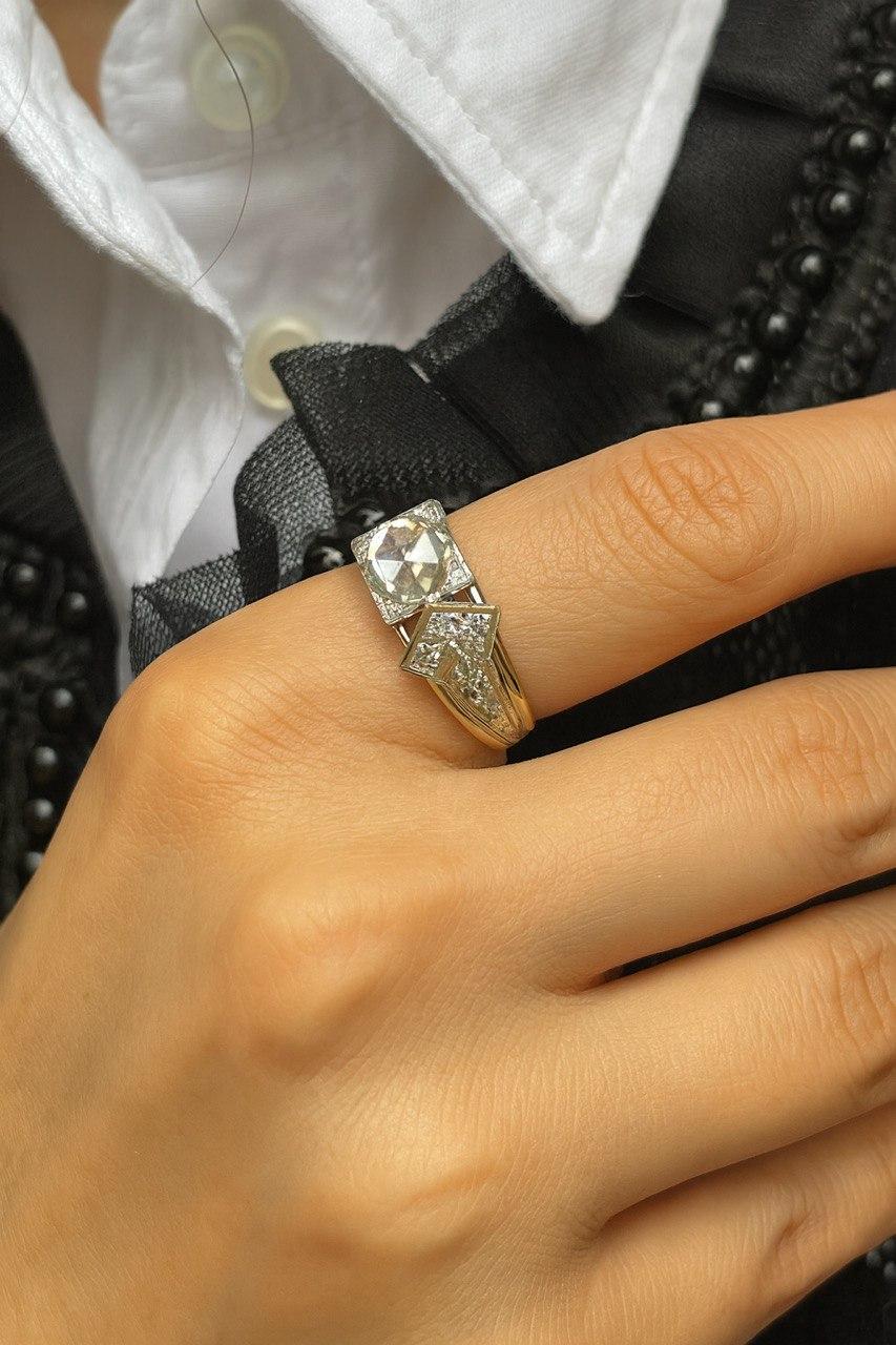 Diamantring im Rosenschliff. im Angebot 4