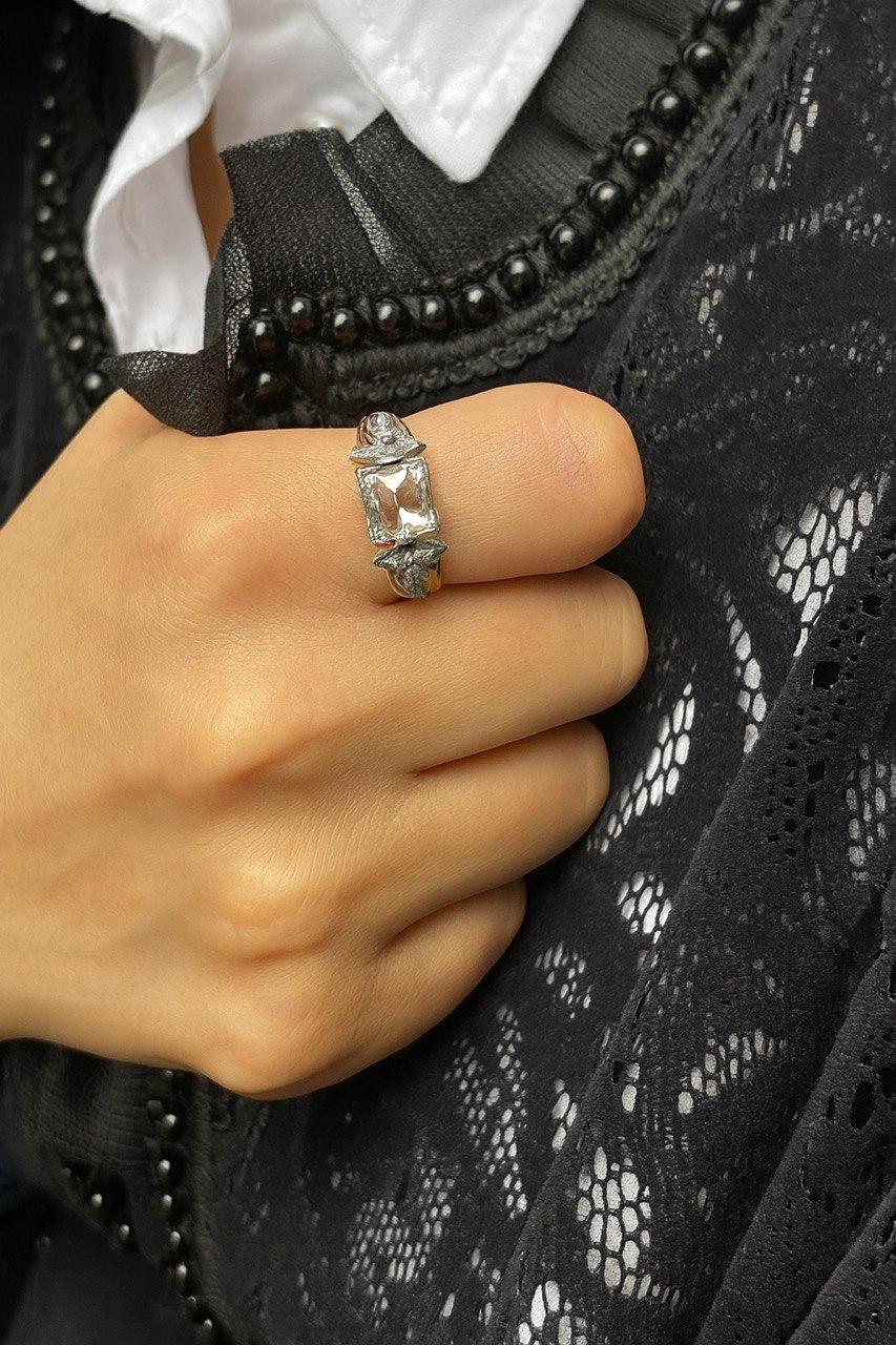 Diamantring im Rosenschliff. im Zustand „Hervorragend“ im Angebot in Firenze, FI