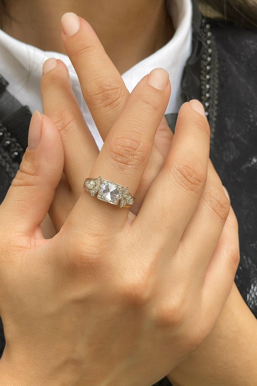 Diamantring im Rosenschliff. für Damen oder Herren im Angebot