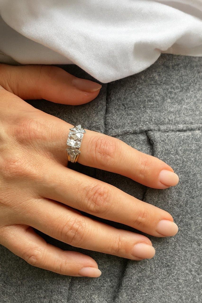 Diamantring im Rosenschliff. im Angebot 3