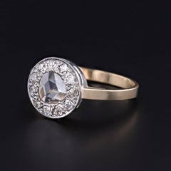 Vintage Rose Cut Diamond Ring of 14k and 18k Gold