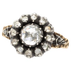 Anello vintage con diamante rosa in argento e oro