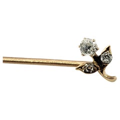 Vintage Rose Gold and Diamond Stick Pin