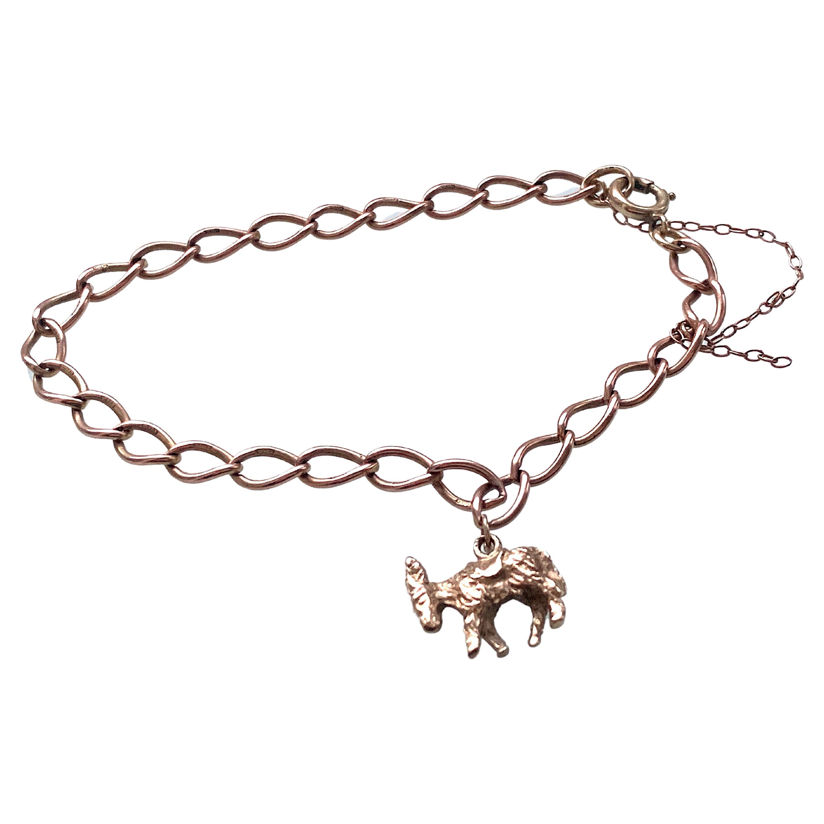 Vintage Rose Gold Bracelet with a Donkey Charm