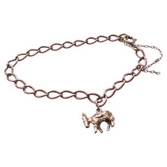 Vintage Rose Gold Bracelet with a Donkey Charm