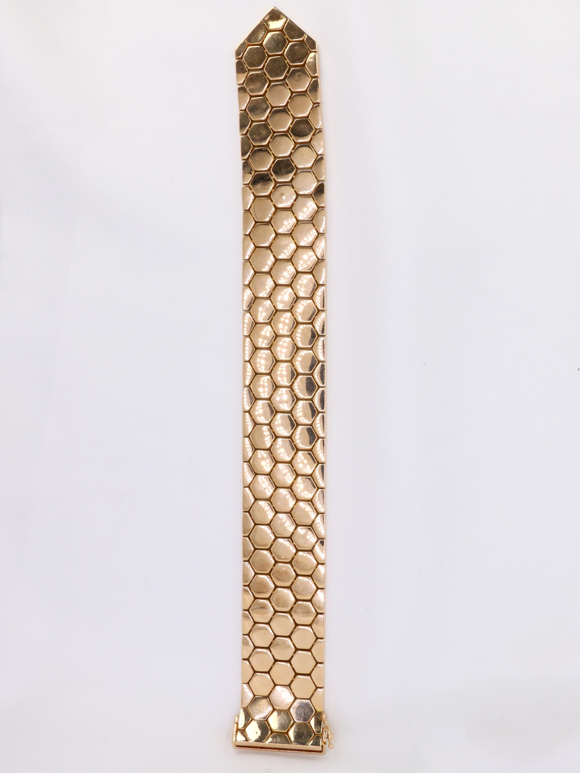 Pulsera vintage de oro rosa con diamantes en venta 3