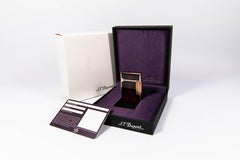 Vintage Rose Gold Ligne 2 ST Dupont Lighter Fire Black Lacquer 1990s Full Set