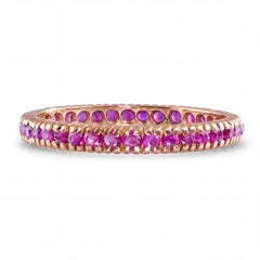 Vintage Rose Gold Pink Sapphire Eternity Band