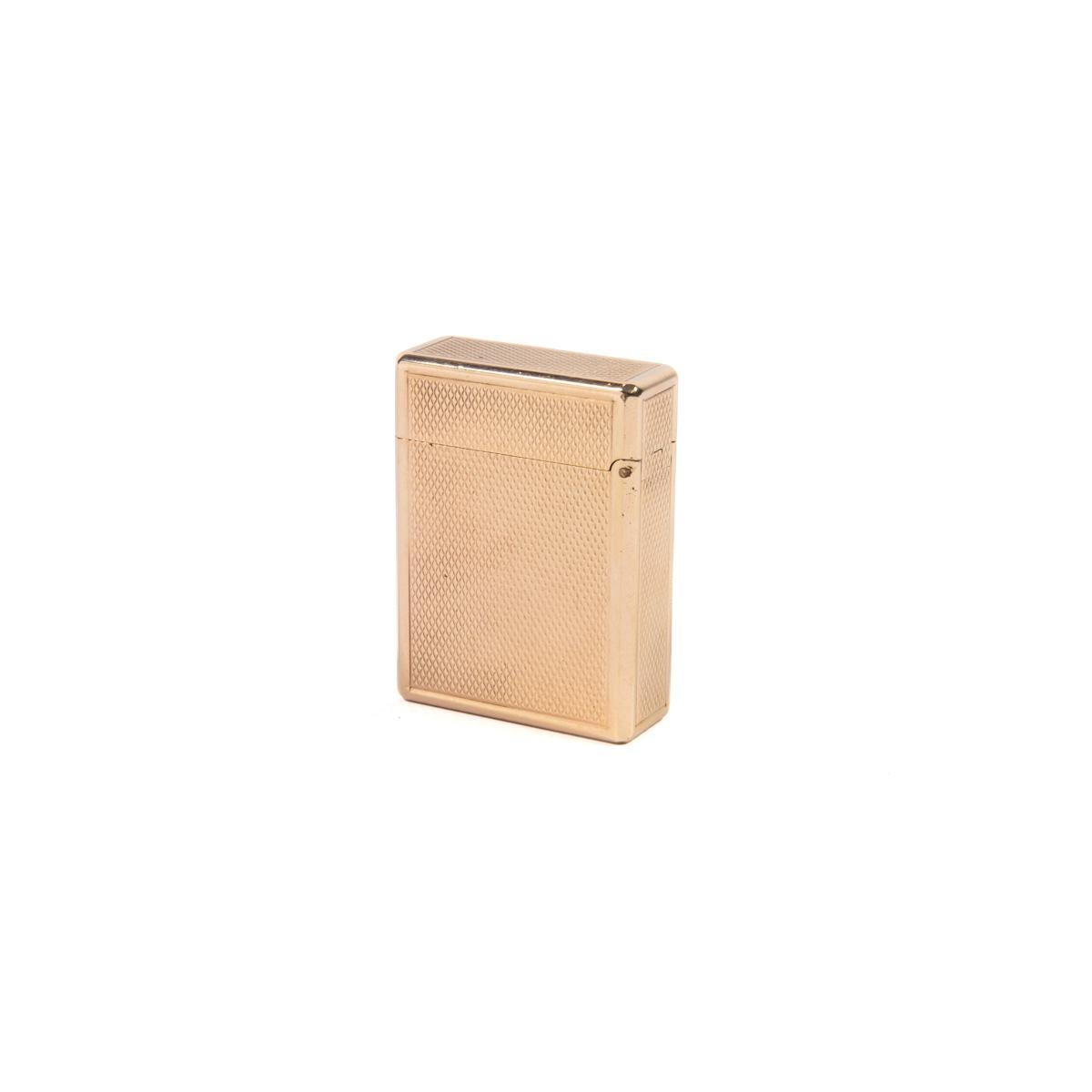 Women's or Men's Vintage Rose Gold Plated Ligne 1 ST Dupont Lighter diamond-cut 1970s