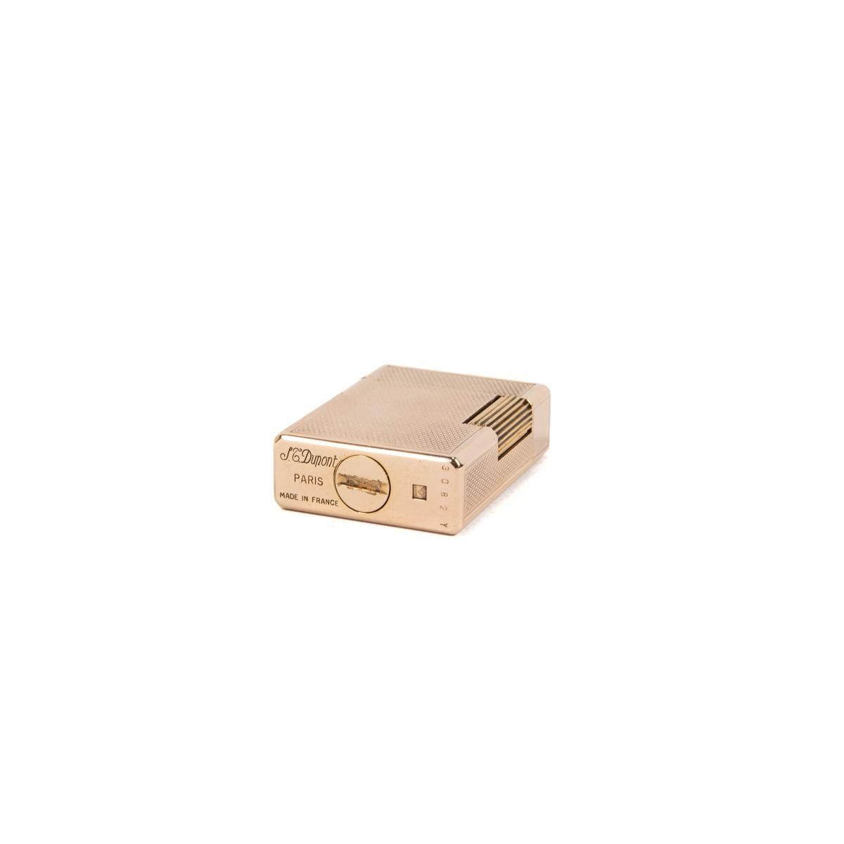 Vintage Rose Gold Plated Ligne 1 ST Dupont Lighter diamond-cut 1970s 5