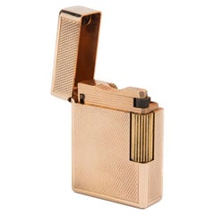 Vintage Rose Gold Plated Ligne 1 ST Dupont Lighter diamond-cut 1970s