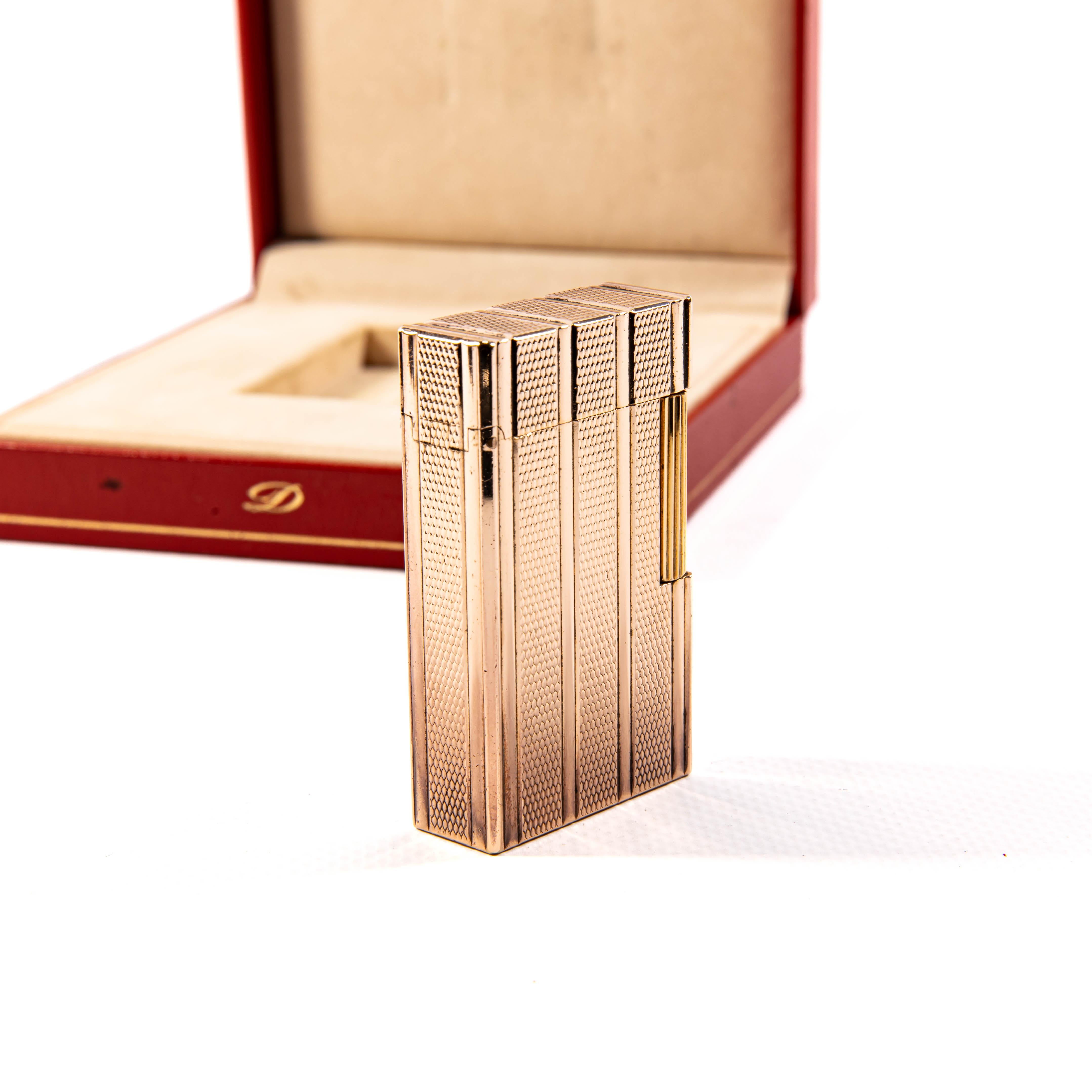 Vintage Rose Gold Plated S.T. DUPONT Ligne 1 BR Regular Lighter 1991 For Sale 2