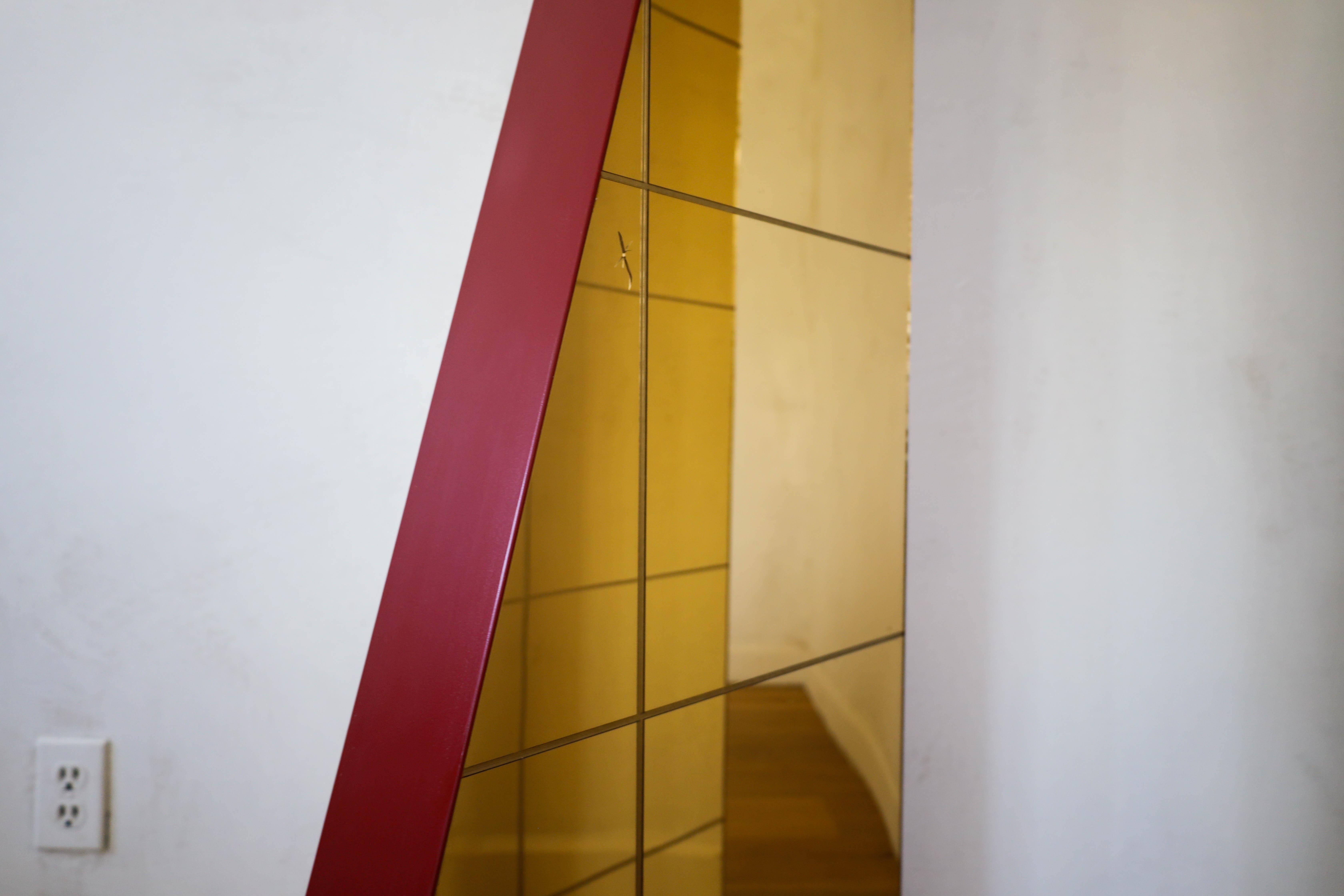 Miroirs pyramidaux vintage en or rose, circa 1970-80s en vente 4