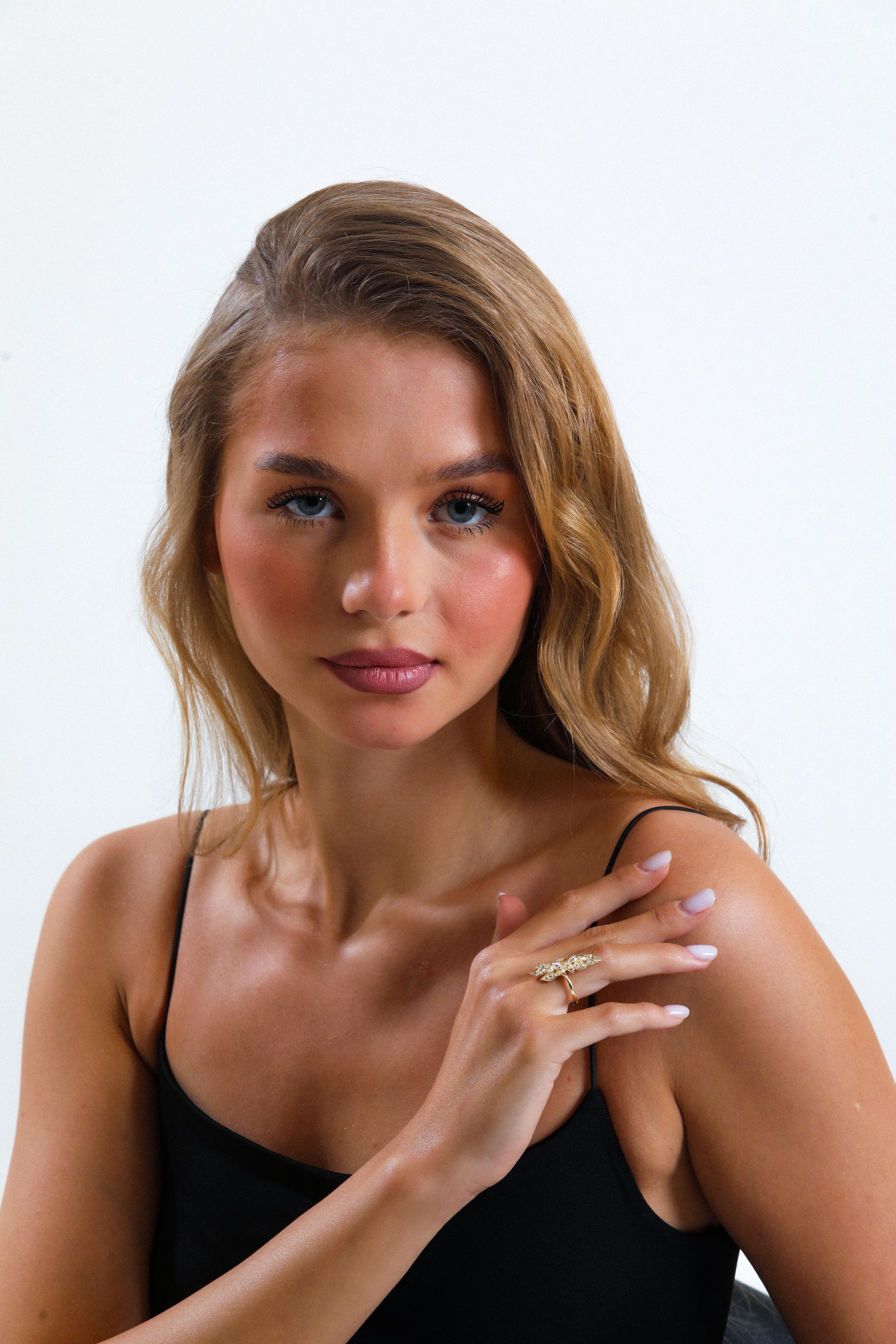 Vintage Rose Gold Ring, Champagne Color Diamond, Floral Design, Solid 14kt Gold

• Made to Order • Gold Kt: 14kt
 • Available Gold Colors: Rose Gold, 
• Gold GR: 3.90GR 
 • 0.30ct Natural Brown Diamonds
 • Comes with Jewelry Certificate
 • Ready for