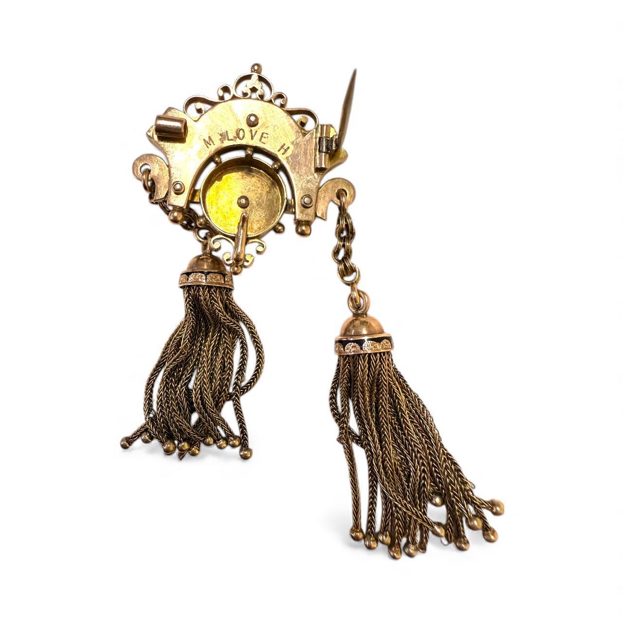 Vintage Rose Gold Tassel Necklace Victorian Era For Sale 5