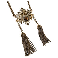 Antique Rose Gold Tassel Necklace Victorian Era