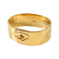 Vintage Rose Gold Tone Heavy Bracelet With Working Lock Circa 1990s