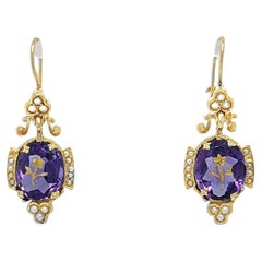 Vintage Rose of Sharon Dangling Earrings