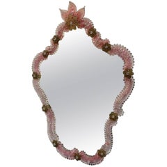 Vintage Rose Pink French Venetian Mirror
