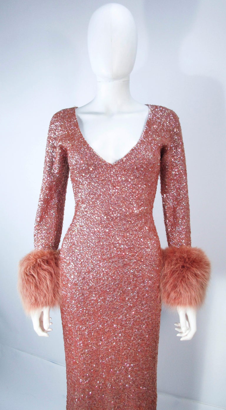 gown with fur trim