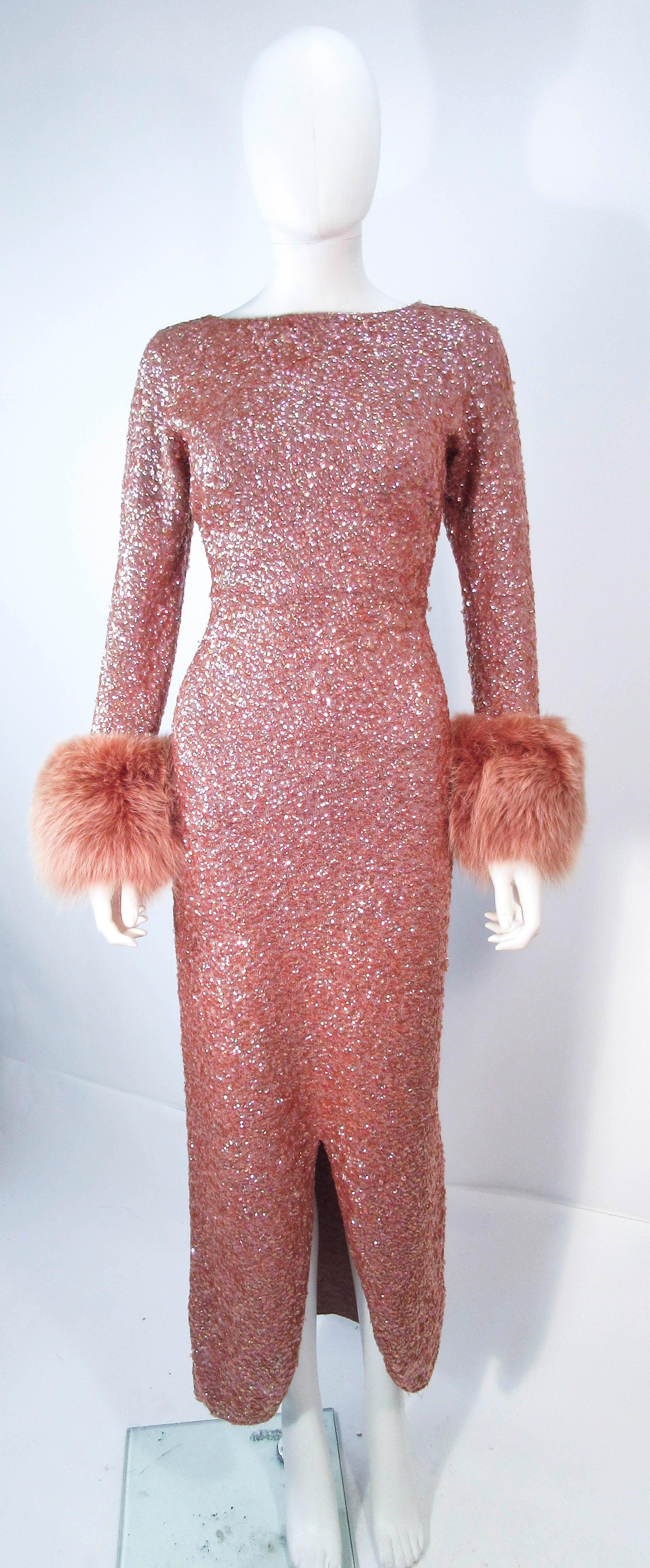 pink dress fur trim