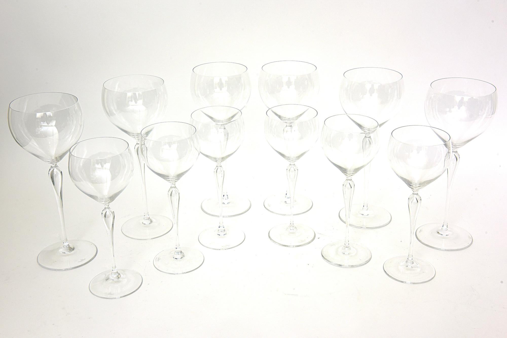 Juego de 24 copas de cristal vintage Rosenthal Maitre para vino blanco y burdeos Moderno en venta