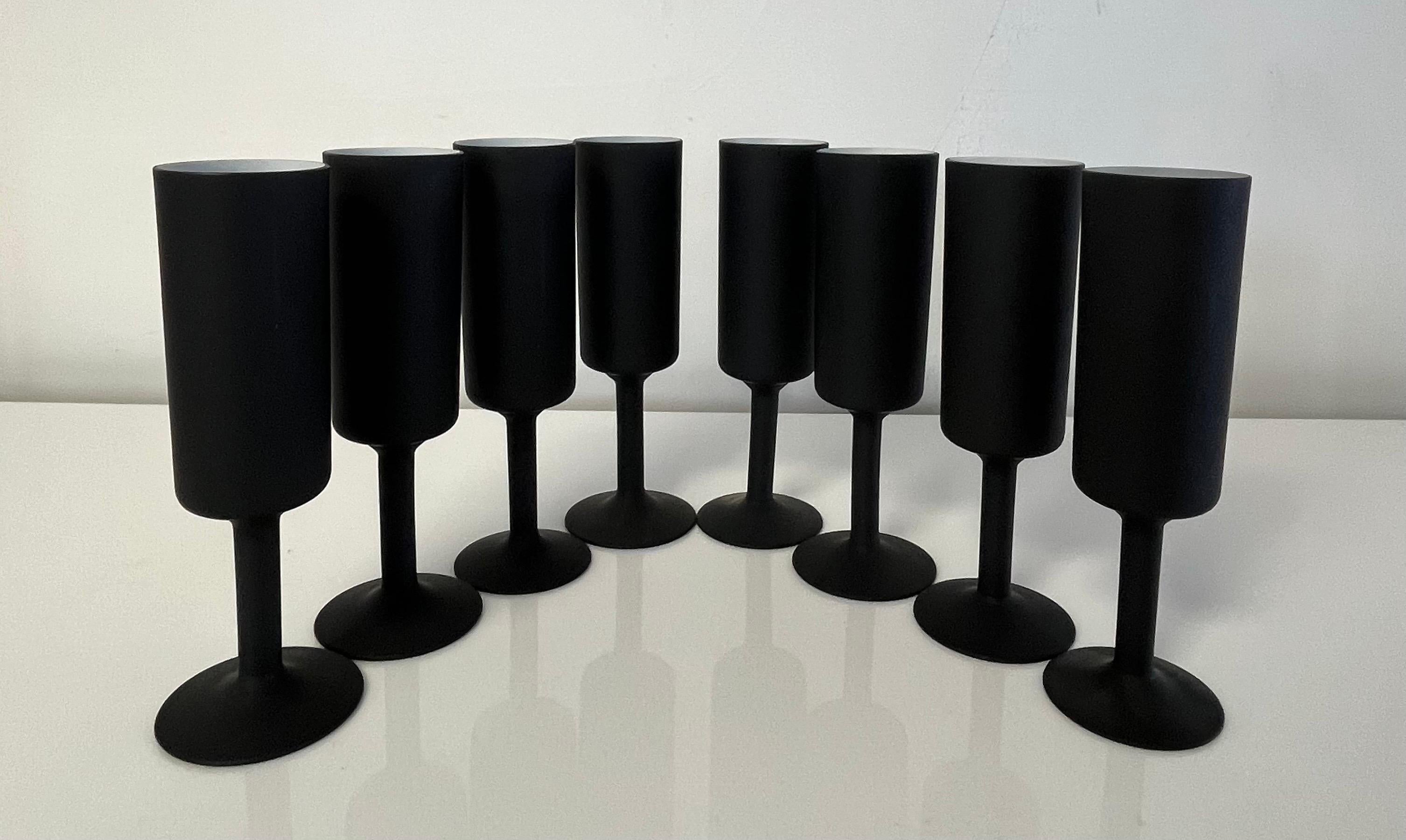 Italian Vintage Rosenthal Netter Frosted Champagne Flutes For Sale