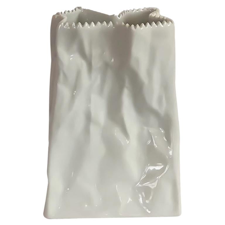 Vintage Rosenthal Porcelain Paper Bag Vase by Tapio Wirkkala at 1stDibs