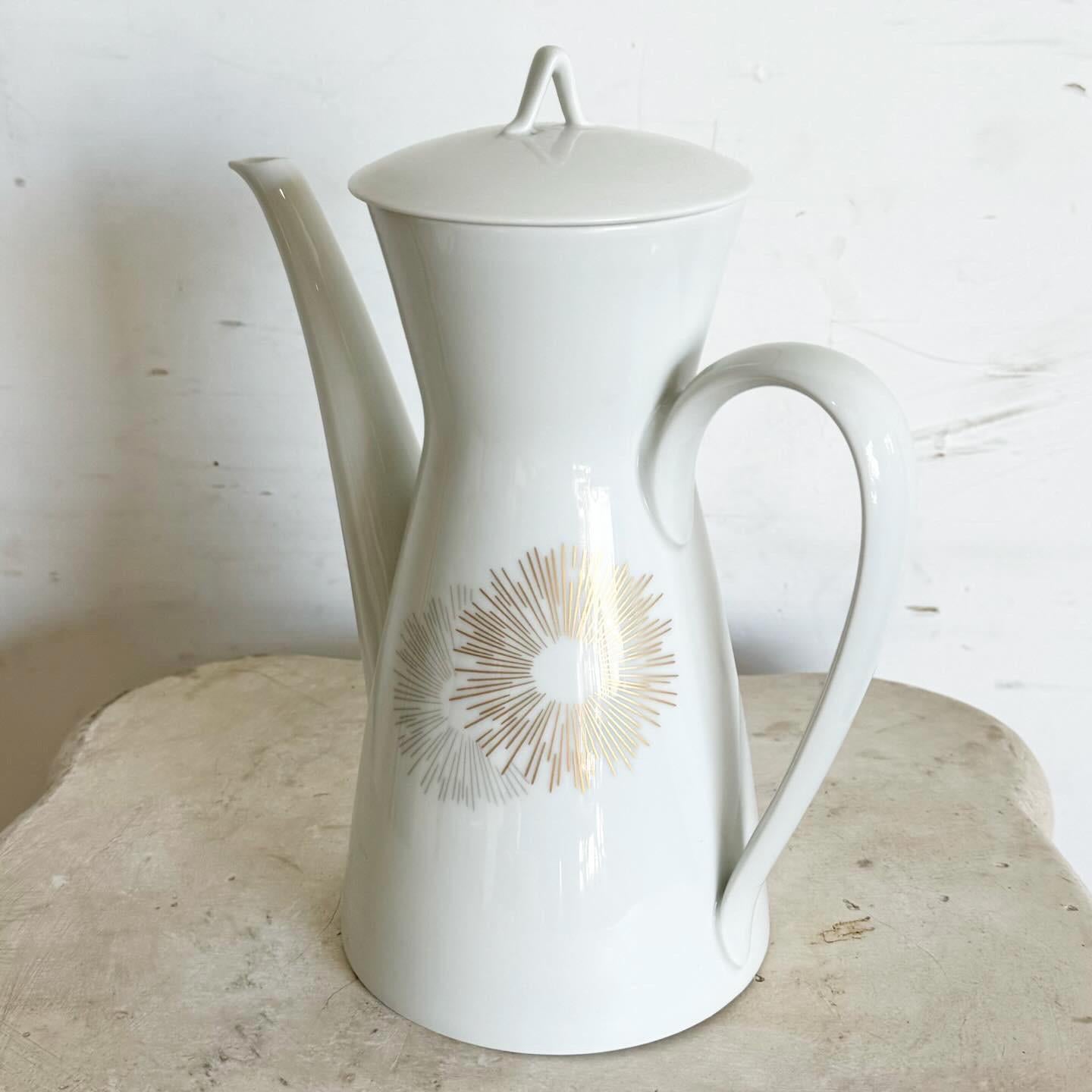 Mid-Century Modern Vintage Rosenthal Sunburst Coffee/Tea Pot For Sale