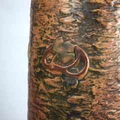 Vintage Roseville Art Pottery Brown Stylized Tree Bark Umbrella Stand Mid 20thC