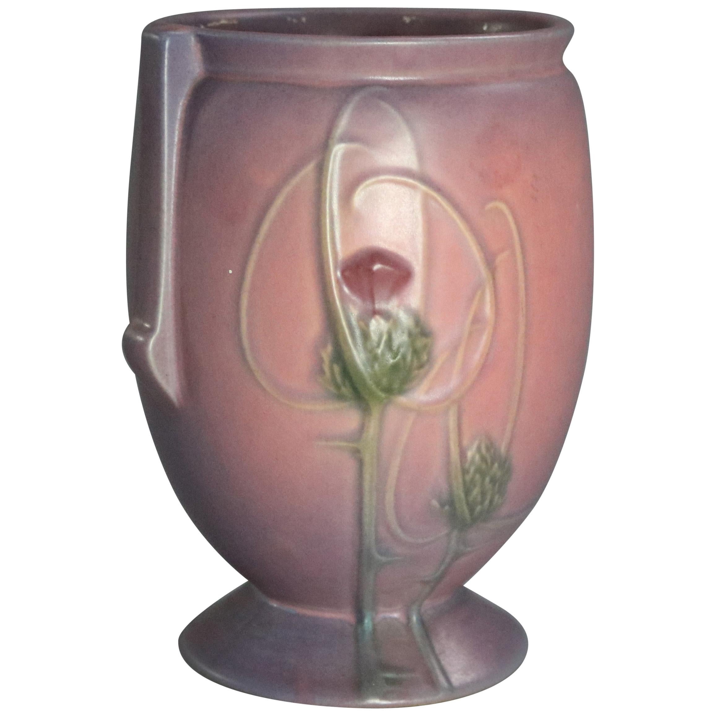 Vintage Roseville Art Pottery Futura Thistle Vase, circa 1930