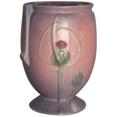 Vintage Roseville Art Pottery Futura Distel Vase:: um 1930