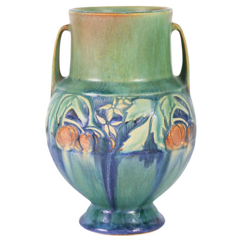 Vintage Roseville Double Handle Baneda 589-6 American Art Pottery Vase 1932