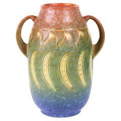 Vintage Roseville Double Handle Falline 643-6 American Art Pottery Vase 1933