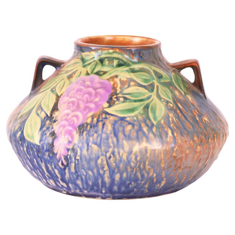 Vintage Roseville Double Handle Wisteria 629-4 American Art Pottery Vase 1933