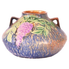 Vintage Roseville Double Handle Wisteria 629-4 American Art Pottery Vase 1933