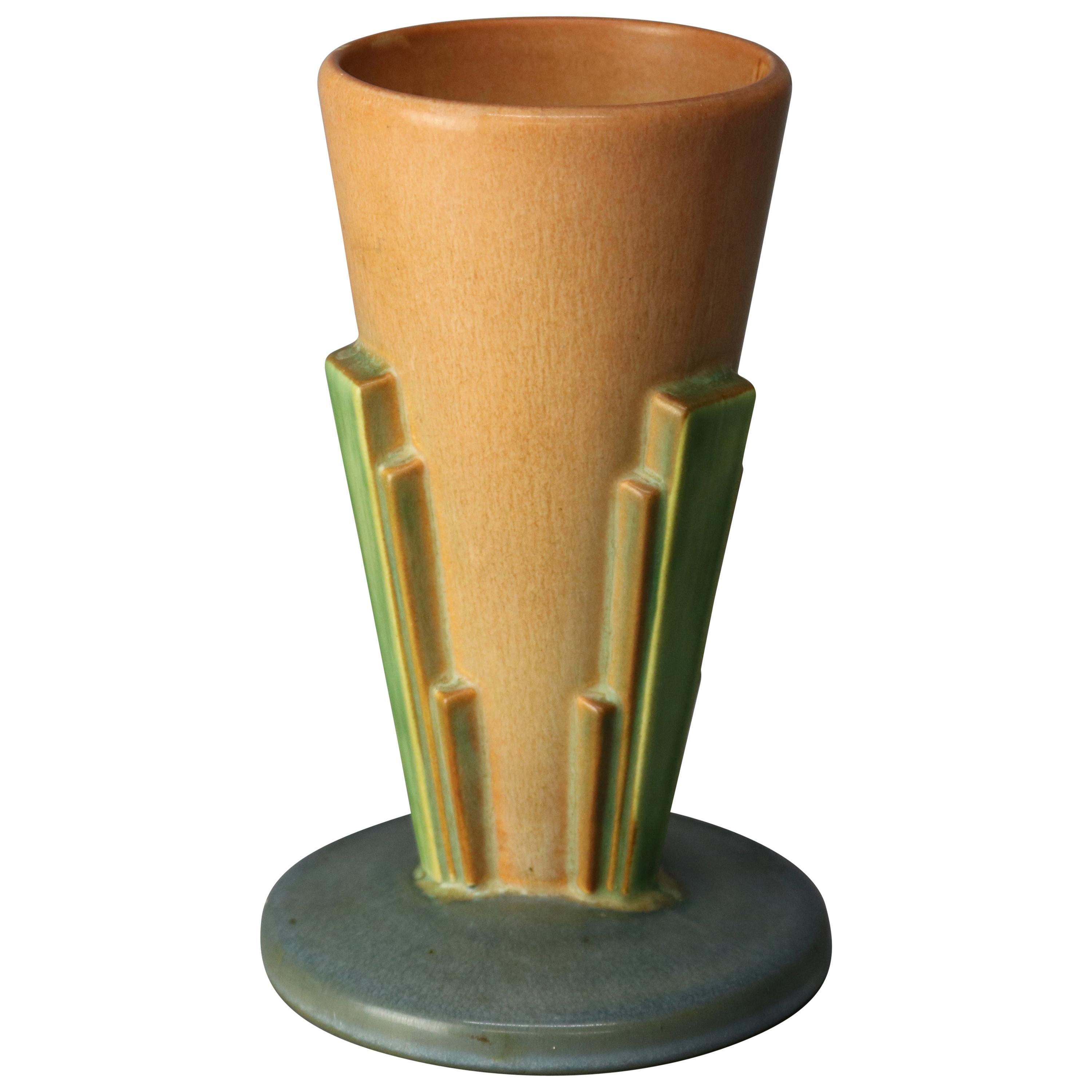 Vintage Roseville Futura Art Pottery Buttress Vase, circa 1930