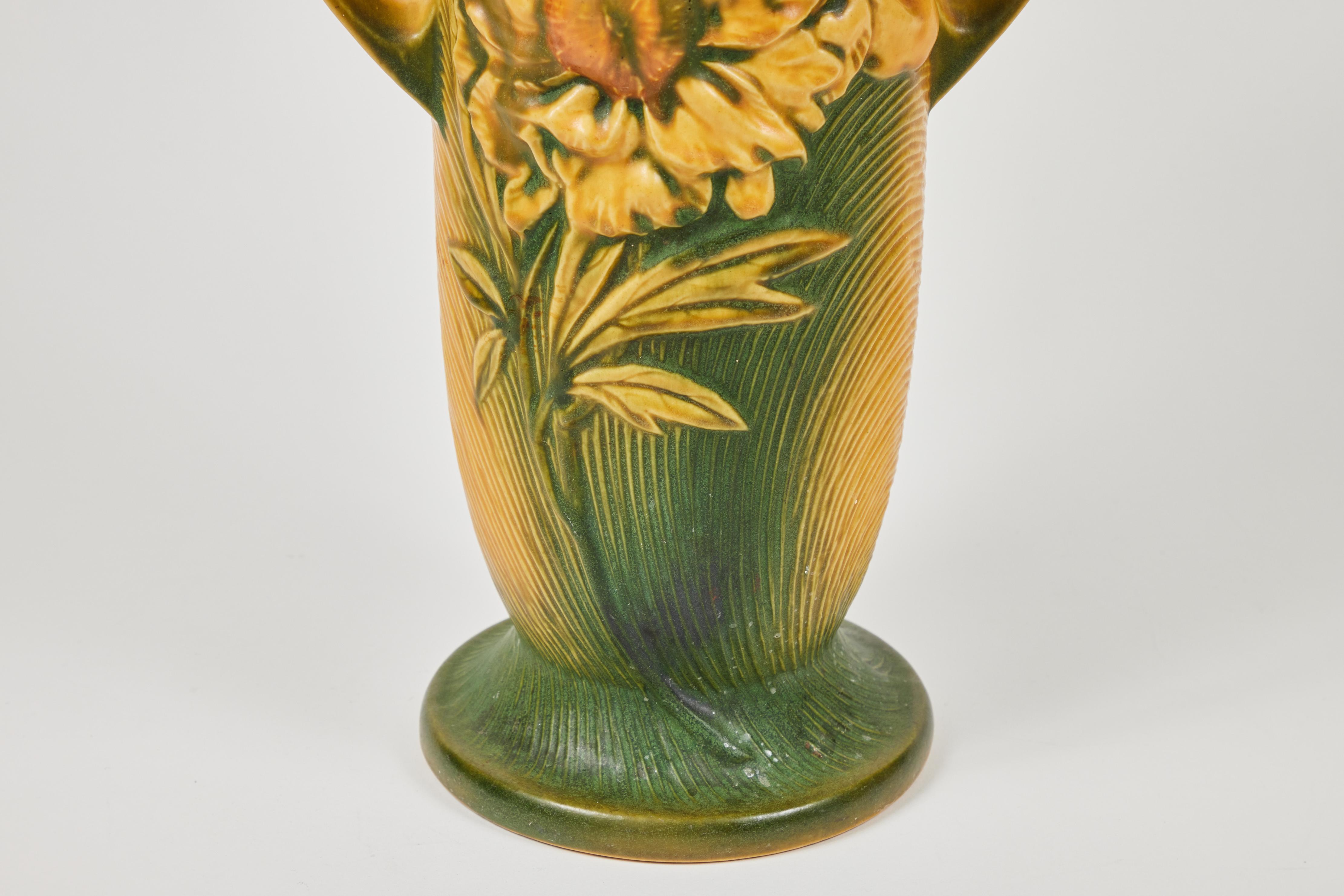 roseville peony vase