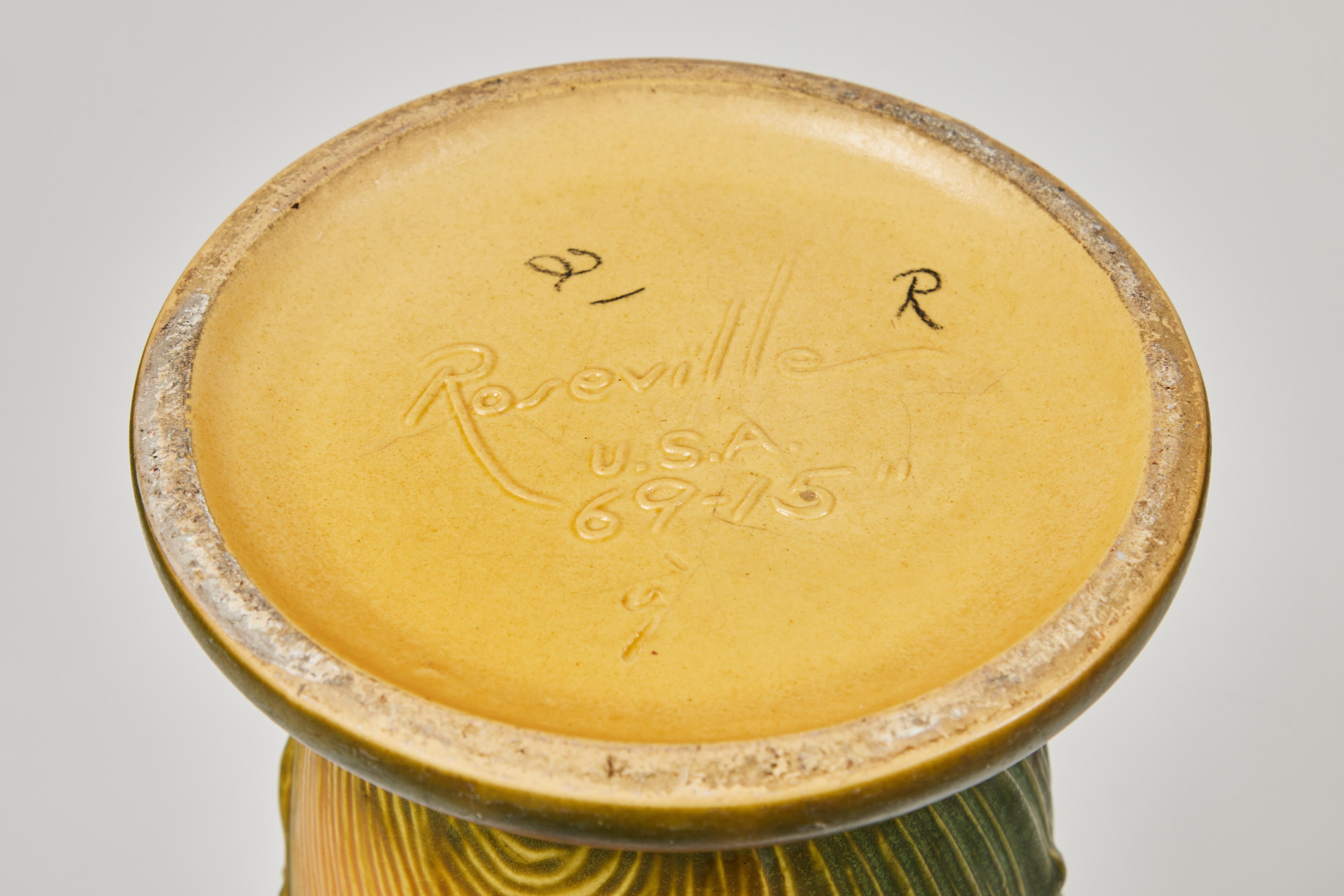 Vintage Roseville Pottery Peony Vase, 9-15 1