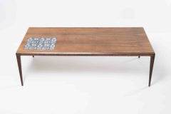 Vintage Rosewood and Ceramic Table by Johannes Andersen for C.F.C.S. - 1960s