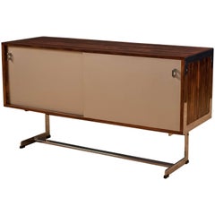Vintage Rosewood and Chrome Credenza by Merrow Associates