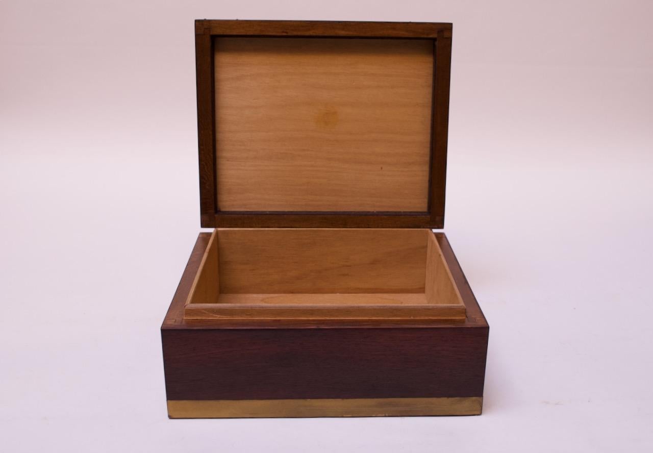 American Vintage Rosewood and Spanish Cedar Cigar Box / Humidor with Brass Accents