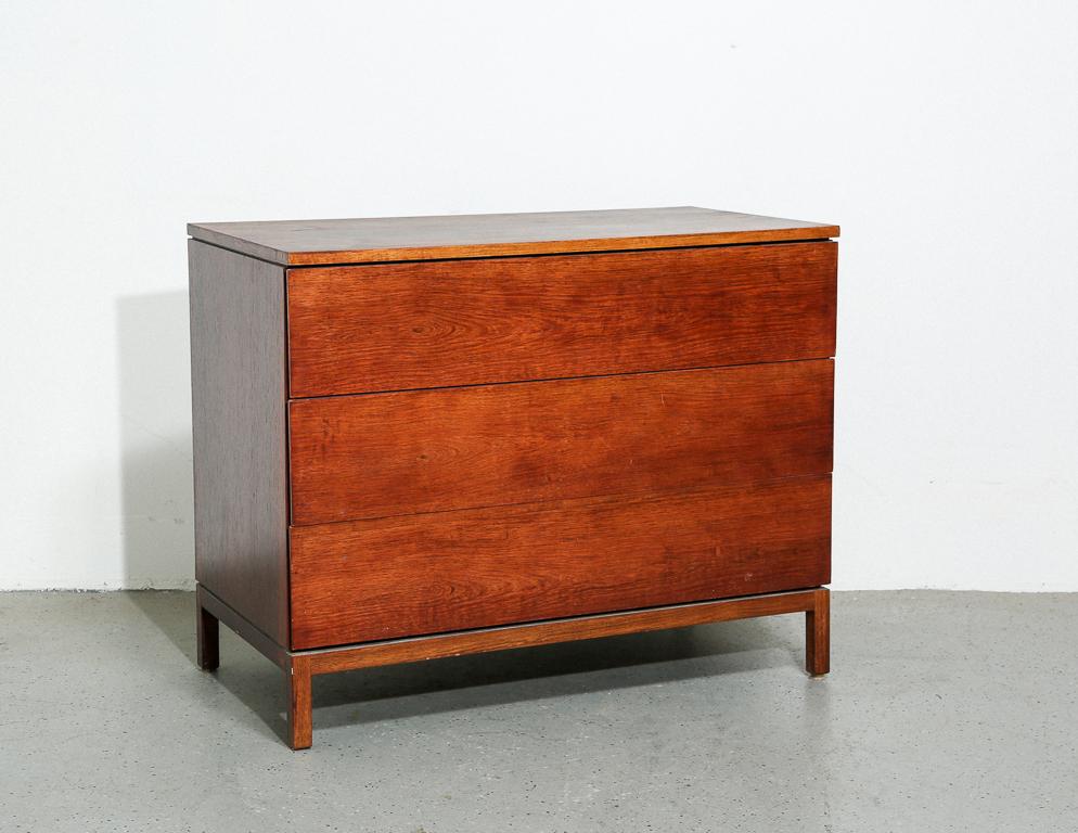 Vintage rosewood bachelors chest of drawers. Minimal design reminiscent of Dieter Waeckerlin.