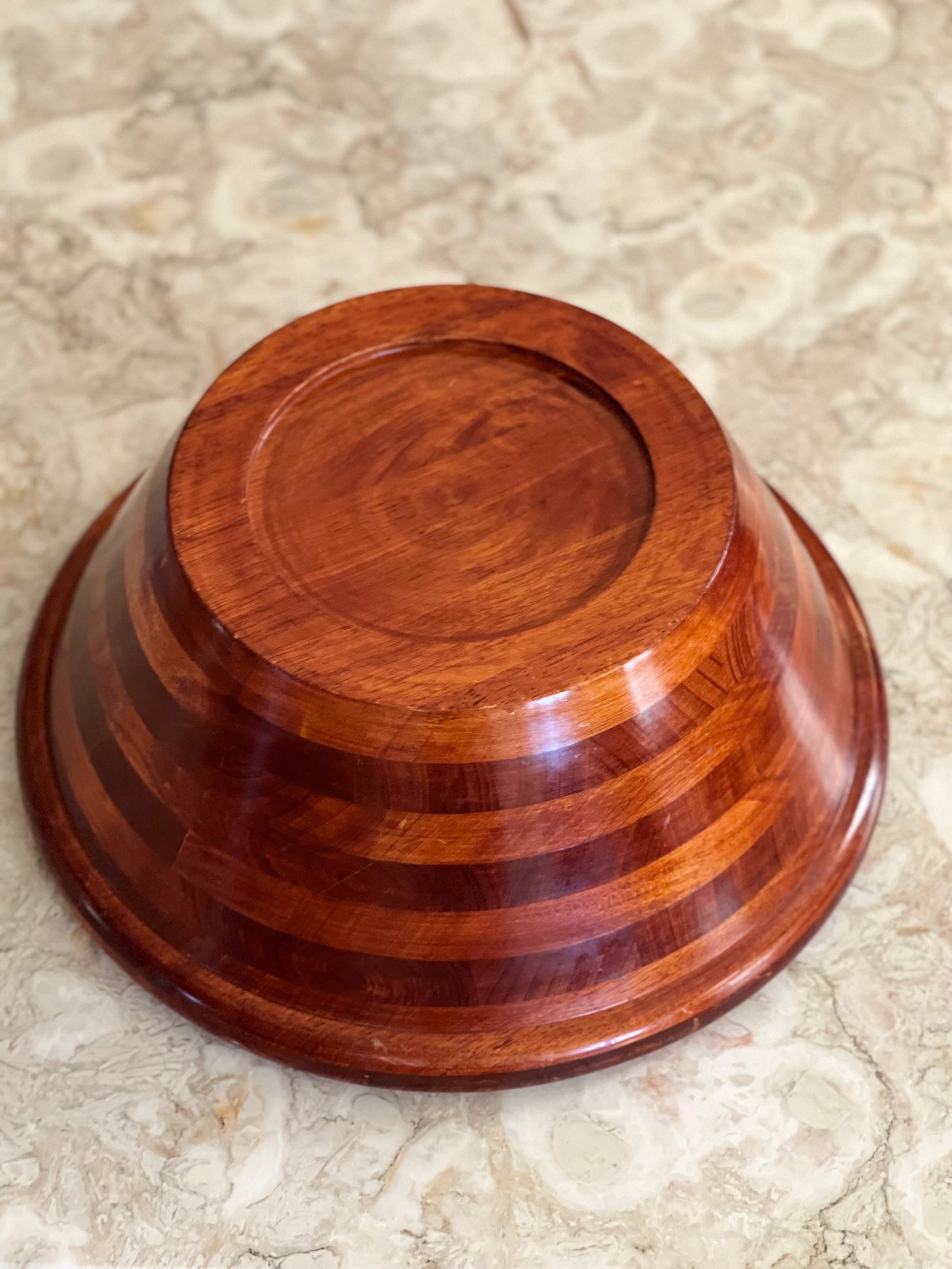 Mid-Century Modern Vintage Rosewood Bowl on Stand For Sale