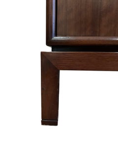 Mission Style Walnut Parquetry Two Door Cabinet by Baker Furniture