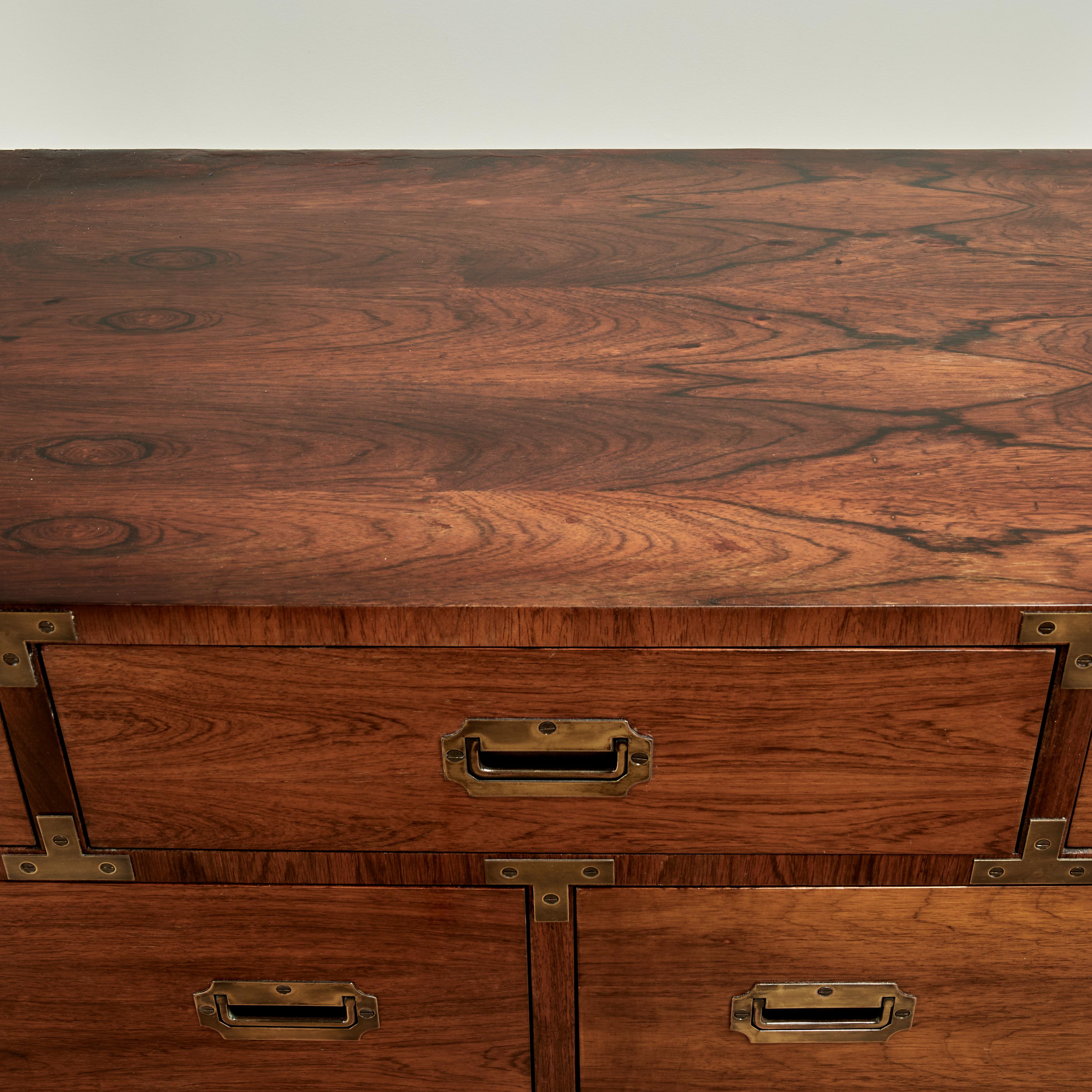Cassettiera in stile Campaigner in palissandro d'epoca in vendita 2