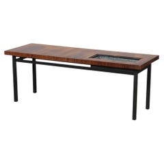 Vintage rosewood coffee table with a planter, 1960